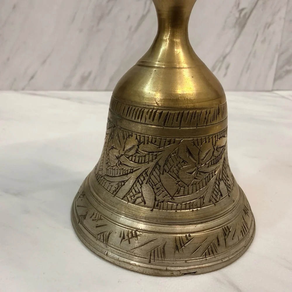 Etched Bell Candle Stick Holder